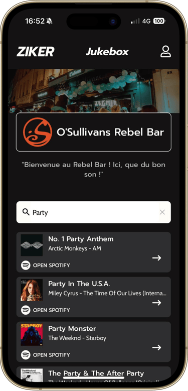 Application ZIKER sur iPhone